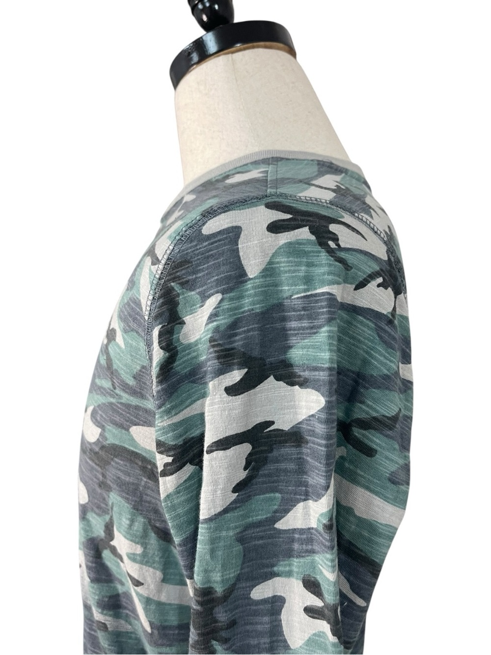 Wonder Nation Camouflage Camo Jersey Henley Long-Sleeve Shirt Green - Picture 5 of 12